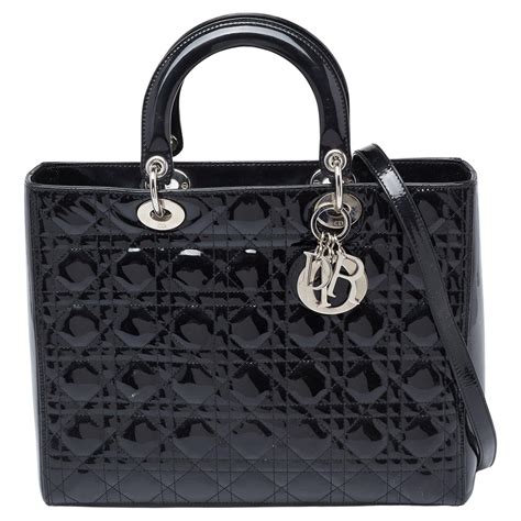 matte black dior|lady dior tote large black.